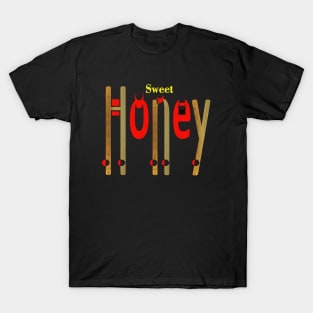 Sweet Honey Gold Typographic Design T-Shirt